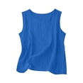 thumbnail image 4 of Favoffer Women Tank Top Pant Sets Crew Neck Sleeveless Vests Wide Leg Long Pants Cotton Linen Side Pocket Two Piece Outfits for Daily Casual Commute, 4 of 6