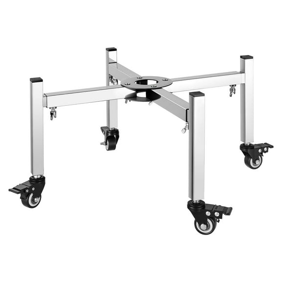 Fire Pit Stand Adjustable 15-27 Inch with 4 Casters for Solo Stove Bonfire Ranger Yukon Outdoor Fire Pit Stainless Steel Camping Fireplace Accessory