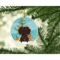 thumbnail image 2 of Carolines Treasures BB4254CO1 Merry Christmas Tree Wire Haired Dachshund Chocolate Ceramic Ornament 3 in multicolor, 2 of 2