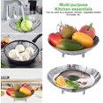 thumbnail image 2 of Stainless Steel Vegetable Fruit Steamer - Silver | Punching Food Drain Bowl Basket Stainless Steel Steamer - Multipurpose Steamer Basket, 2 of 5