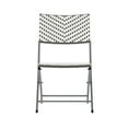 thumbnail image 6 of Flash Furniture Three Piece Commercial Grade Foldable Bistro Set, Indoor/Outdoor PE Rattan Back, Seat and Table Top, Gray/White with Charcoal Steel Frame, 6 of 14