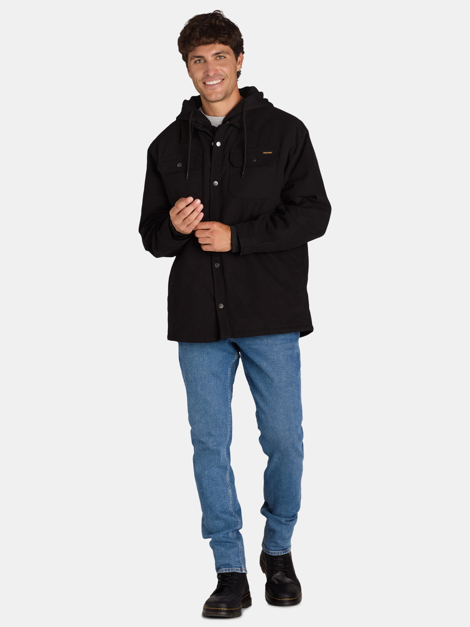 Brahma Men's Workwear Shirt Jacket with Hood, Sizes S-3XL