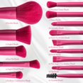 thumbnail image 5 of Set de brochas de maquillaje BS-MALL Travel con espejo con luz LED, 14 unidades, 5 of 5