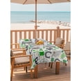 thumbnail image 2 of 60x84 Inch Outdoor Tablecloth with Umbrella Hole Zipper Rectangle St. Patrick's Day Rectangular Tablecloths Outside Waterproof Green Black Plaid Clovers Wooden Grain Patio Table Cover for Picnic, 2 of 8