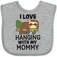 thumbnail image 3 of Inktastic I Love Hanging out with My Mommy with Sloth Boys or Girls Baby Bib, 3 of 4