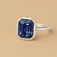 thumbnail image 3 of PEORA 5.25 Carats Created Alexandrite Ring in 14K White Gold, Color-Changing Emerald Cut, Size 4, 3 of 5