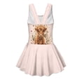 thumbnail image 5 of COEQINE Girls One Piece Swimsuit with Skirt Sleeveless Cute Skirted Bathing Suit Hawaiian Swimwear for Kids 3-4 Years, Summer Swim Dress for Water Play, Highland Cow Floral Pink, 5 of 8