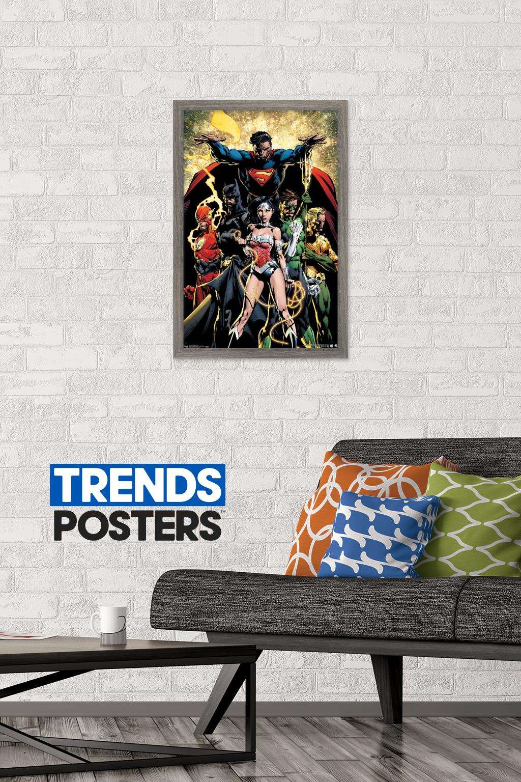 DC Comics - Justice League - Power Wall Poster, 14.725" x 22.375", Framed