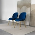 thumbnail image 5 of Berwick Mid Century Modern Velvet Chair with Gold Metal Leg in Blue Set of 2, 5 of 7