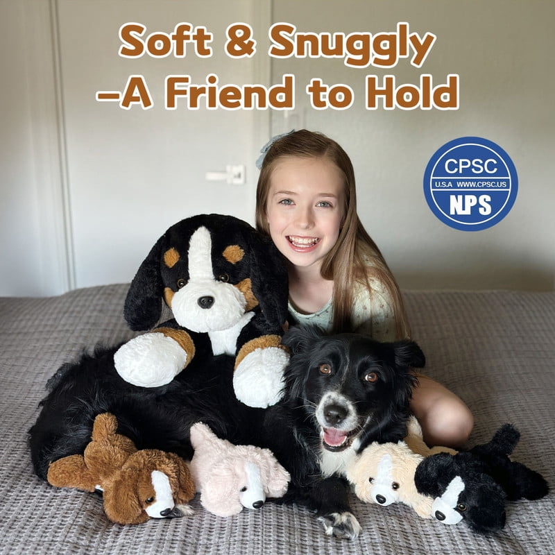 Muiteiur 5Pcs Bernese Mountain Dog Stuffed Animal 24'' Plush Toy with 4 Puppies Inside