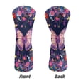 thumbnail image 5 of Uorisanigo Golf Club Head Cover Waterproof 3pcs Golf Driver Fairway Wood Hybrid Head Covers for Extra Clubs Protection, Purple Butterfly Headcovers Set Keep Clubs Dry and Clean, 5 of 7