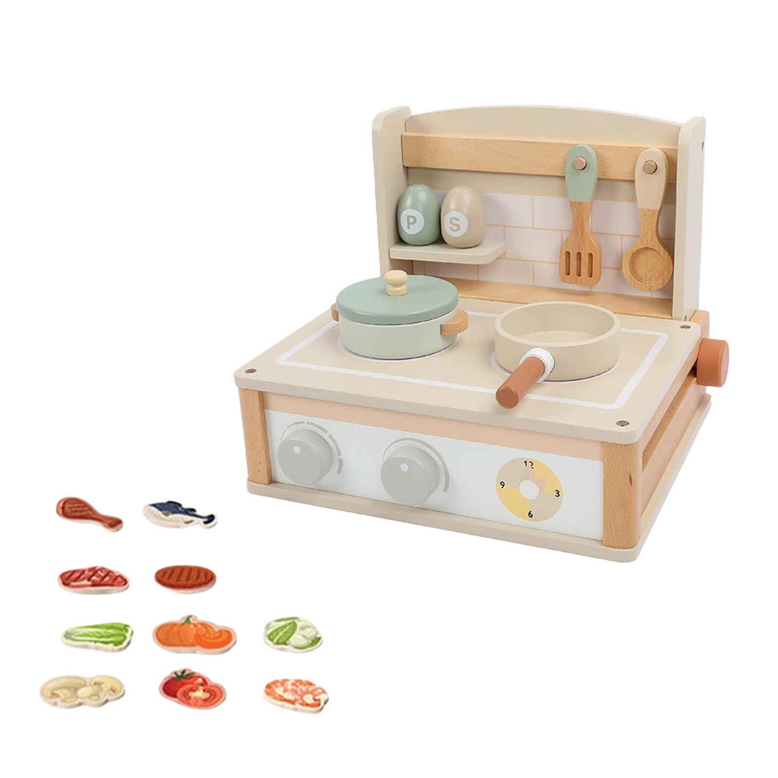 BELOVING Wooden Play Kitchen Toy Set Play House Kitchenware Set for Toddlers Children