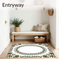 thumbnail image 3 of ODIKA 8'x10' Machine Washable Non-Slip Area Rug, Winter Foliage Medley with Holly Leaves Pine Sprigs and Festive Berry Swirls High Traffic Rug, Red, 736740, 3 of 7