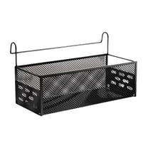 WeiLaiKeQi Bedside Hanging Organizer Sturdy Bed Metal Storage Basket for Book Desk Home Black