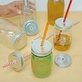 thumbnail image 4 of Southern Homewares Mason Jar Lids with Straw Hole Set of 12 Small Mouth Mason Jar Lids Kids Jar Lids Mason Jar Drinking Lids, 4 of 5
