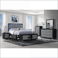 thumbnail image 5 of Elsa Two-Toned Black & Grey Nightstand with Storage Drawer, 5 of 6