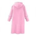 thumbnail image 4 of Teissuly Women's Hooded Sweater Dress Women's Spring And Winter New Solid Color Loose Lazy Style Extended Knee Length Skirt, 4 of 4
