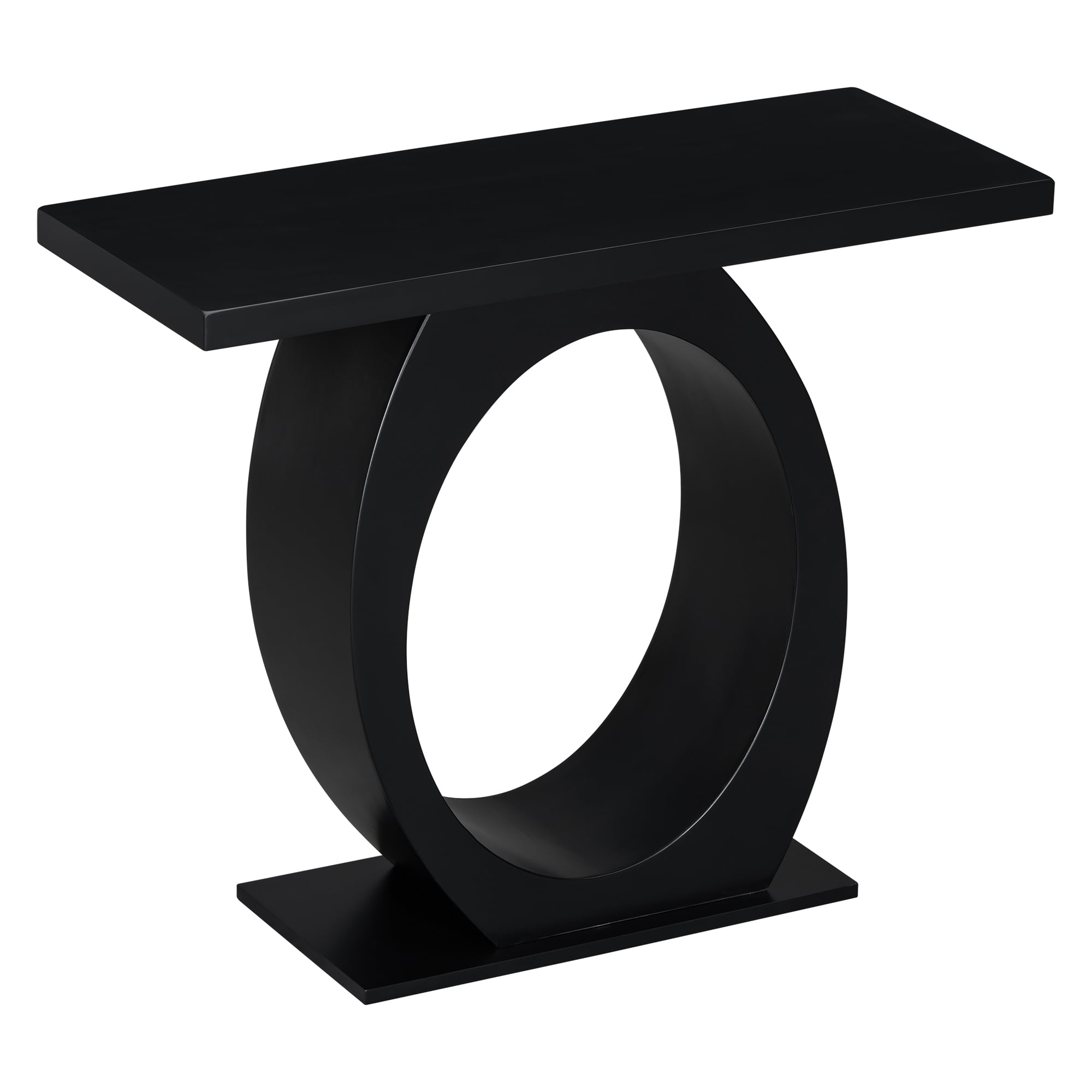 EUROCO 39.4" Console Table,Sofa Table Entryway Table with Egg-Shaped Base,Narrow Wood Accent Tables for Living Room,Hallway,Foyer,Black