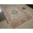 thumbnail image 5 of Ahmedani Linen Exclusive Ivory Medallion Designed Any Room Rectangle Area Rugs Hand Knotted Wool Silk Indoor Carpet (6 x 4)', 5 of 9