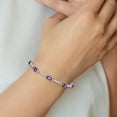 thumbnail image 2 of 925 Sterling Silver Purple Amethyst Diamond Tennis Bracelet, 2 of 5