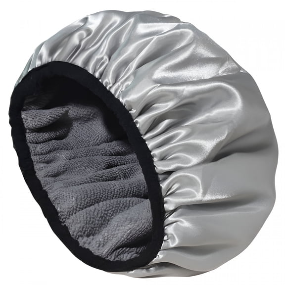 TELOLY Shower Cap Terry Cloth Lined EVA Exterior Reusable Triple Layer Waterproof Three-in-one Dry Hair Cap Oil-baked Cap Waterproof Shower Cap For Women With Long Hair