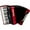 Red, variant on Hohner Bravo III 72 Accordion With Black Bellows Red