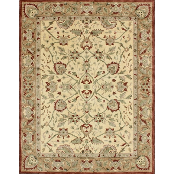 SAFAVIEH Antiquity Jaki Oriental Wool Area Rug, Rust/Ivory, 9' x 12'