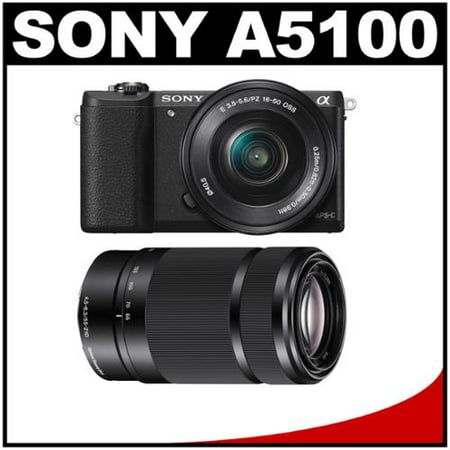 Sony Alpha A5100 Wi-Fi Digital Camera & 16-50mm Lens (Black) with E-Mount 55-210mm f/4.5-6.3 OSS Zoom