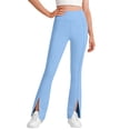 thumbnail image 5 of Yeaiivve Kids Girls Workout Pants With Side Pockets Tummy Control Crossover Split Hem Pants Comfort Slimming Fit Yoga Leggings, 5 of 6