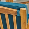 thumbnail image 4 of Brendon Outdoor 6 Piece Acacia Wood Chat Set with Cushions, Brown Patina, Dark Teal, 4 of 7