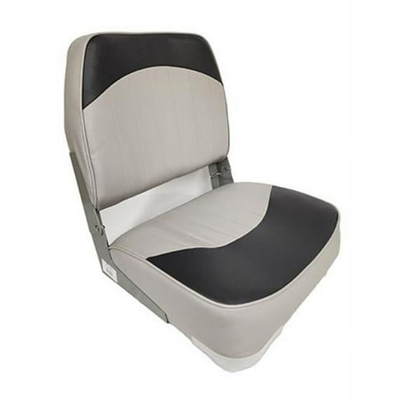 Horizon Manufacturing 1001-ABC 19 in. Fold Down Low Back Boat Seat, Grey & Charcoal