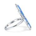 thumbnail image 2 of Butterfly Petite Dainty Thumb Ring Lab Created Blue Opal Ring 925 Sterling Silver size 7, 2 of 5