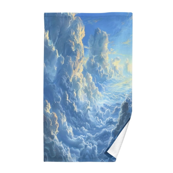 Pure Cotton Face Towel 16x28 Inches Hand Towel Bath Towel Hand Bath Towels Soft Good Water Absorption for Washing Face Wiping Face Blue Sky