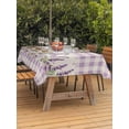 thumbnail image 3 of Outdoor Tablecloths with Umbrella Hole & Zipper, Purple Lavenders Tablecloth Rectangle 60x84 Inch, Spring Floral Plaid Farmhouse Rustic Waterproof Table Cloth, Patio/Pool/Picnic Table Covers, 3 of 8