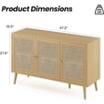 thumbnail image 2 of Farini Modern Sideboard Buffet, 3-Door Rattan Storage Cabinet for Kitchen, Living Room & Entryway, Nature, 2 of 8