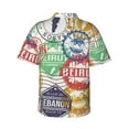 thumbnail image 3 of Easygdp Travel Stamp Men'S Summer Casual Short Sleeve,Short Sleeve Button-Down Shirt, Lapel Loose Breathable Hawaiian Short Sleeve - Small, 3 of 9
