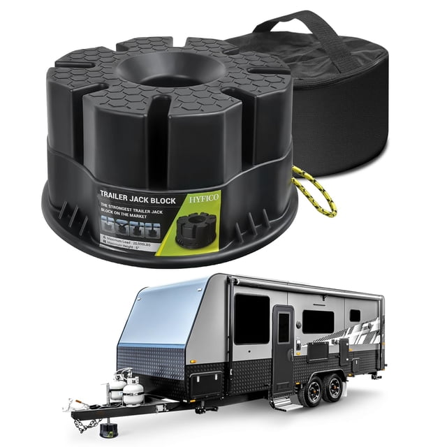 Trailer Jack Blocks - RV Leveling Block for Travel Trailers Wheels and Any Jack, 20,000 lbs RV Jack Blocks with Bag, Camper Jack Block Univ