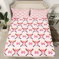 thumbnail image 2 of Feelyou Kawaii Pink Baseball Full Size Sheets for Kids, Princess Cute Bowknot Bed Sheets, Cartoon Bow Ball Sheet Sets, Lightweight Room Decor, 4 Pieces, 2 of 7