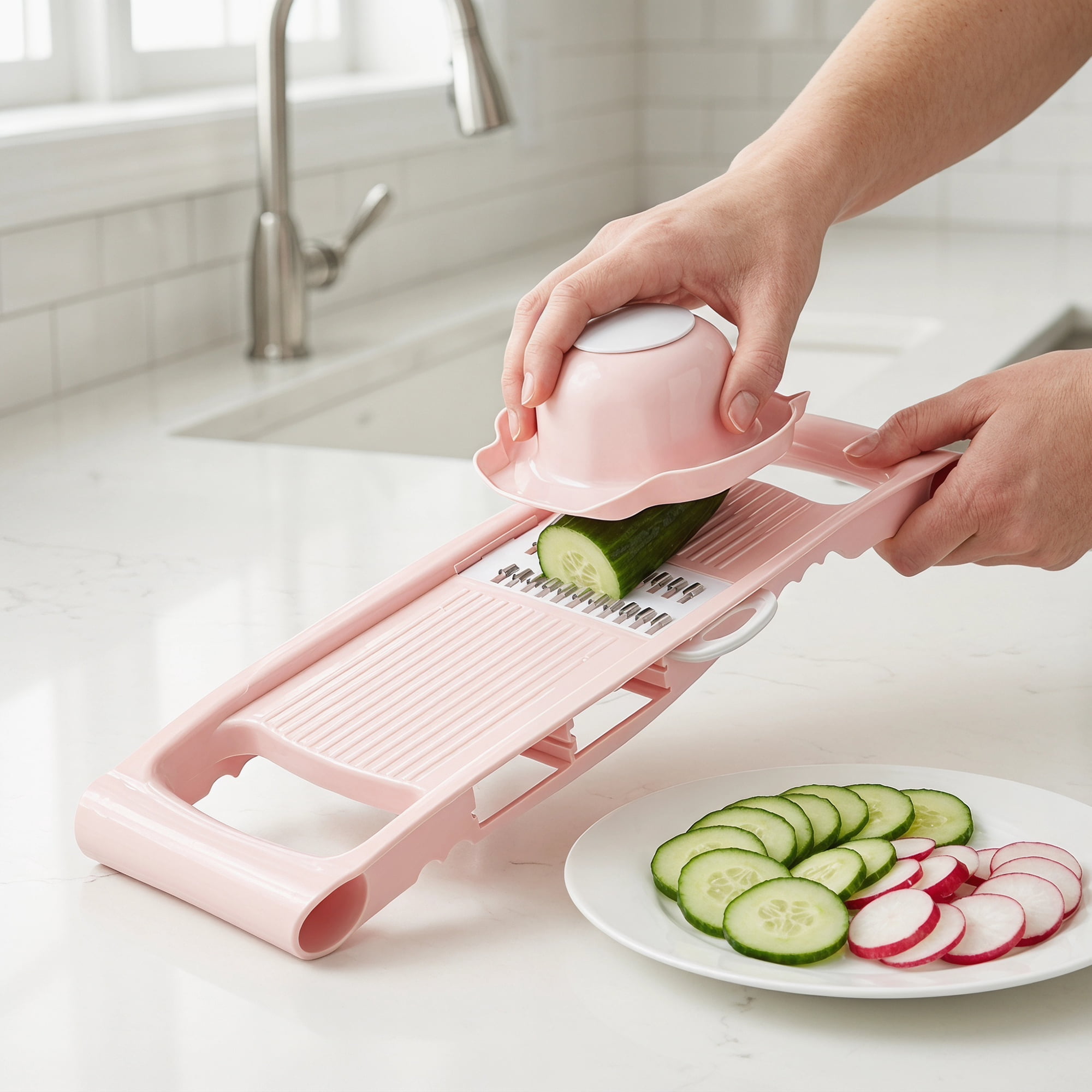 Unique Bargains  Professional Mandoline Slicer for Home Chefs 7 in 1(D) 10.9"x3.9"