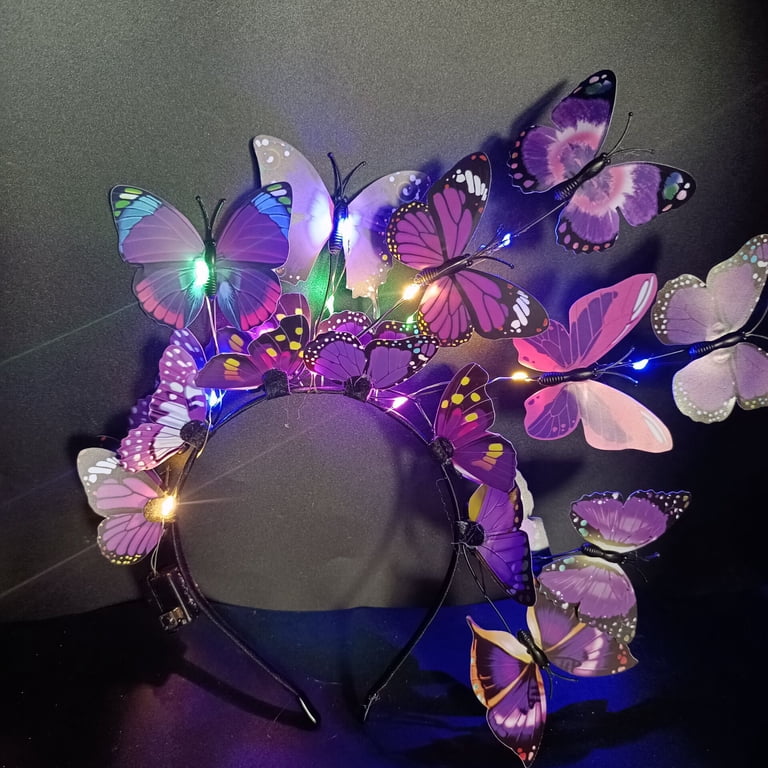 2825 Butterfly Fascinators Multicolor Headband Hair Clips For Women Large Butterfly Fascinator, Rainbow Statement Headpiece  main image 2