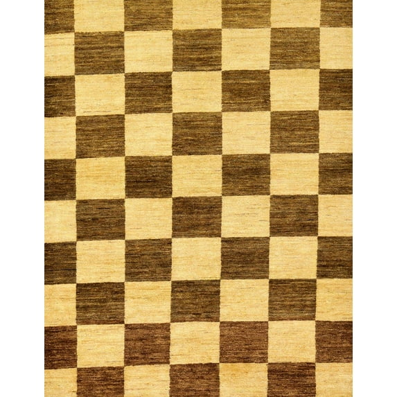 Ahgly Company Machine Washable Indoor Rectangle Abstract Bright G Yellow Area Rugs, 3' x 5'