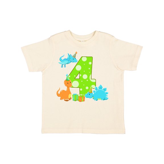 Inktastic Dinosaur Party-fourth Birthday Boys or Girls Toddler T-Shirt