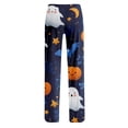 thumbnail image 6 of Zorvxlyn Halloween Pajama Pants Women Ghost Pumpkin Spider Web Graphic Pajama Bottoms for Women Drawstring Elastic Waist Lounge Pants for Women, 6 of 6
