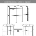 thumbnail image 6 of Industrial Pipe Clothing Racks, 1000LBS Black Wall Mounted Clothes Rack, 9.85FT Heavy Duty Garment Rack Closet Wardrobe Rack for Walk In Closet, Laundry Room, 6 of 8