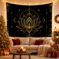 thumbnail image 3 of Floral Garden Highly with Metallic Detailed Lotus Flower, Mystical Fantasy for Space Lovers, Galaxy Room Decor, Mother'S Day Gift, Tapestry Wall Hanging for Bedroom and Dorm, 3 of 7