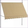 thumbnail image 3 of Patio Awning | 118" Manual Retractable Non-Screw UV Shade, For Porch Deck Window Door, Beige | Aluminum | Brown, 3 of 11
