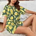thumbnail image 6 of Womens Pajama Sets With Pocket, Cute Crisp Cantaloupe Lounge Sets Short Sleeve Sleepwear PJ Sets for Women, 6 of 6