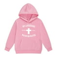 thumbnail image 2 of Tfken Toddler Teen Girls Sweatshirt Long Sleeve Cross Print Tops Summer Trendy Hoodies Size 8-9 Years Light Pink, 2 of 4