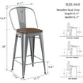 thumbnail image 3 of Apeaka Swivel Metal Bar Stools with Backs Counter Stools Set of 4 Counter Height Stools High Back Bar Stool 26 Inch Bar Stools Farmhouse Matte White, 3 of 9