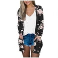 thumbnail image 1 of Mujeres de Manga Larga Tops de Impresión Casual Blusa de Bolsillo Cardigan Algodón Poliéster, Moda Señoras Top para el Uso Diario Y Casual de Primavera, 1 of 9